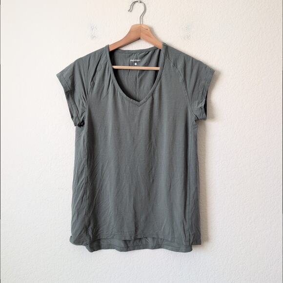 Dagsmejan Nattcool V-Neck Top Size Small Swedish Sleep Tee Soft Cooling Green - Picture 6 of 10